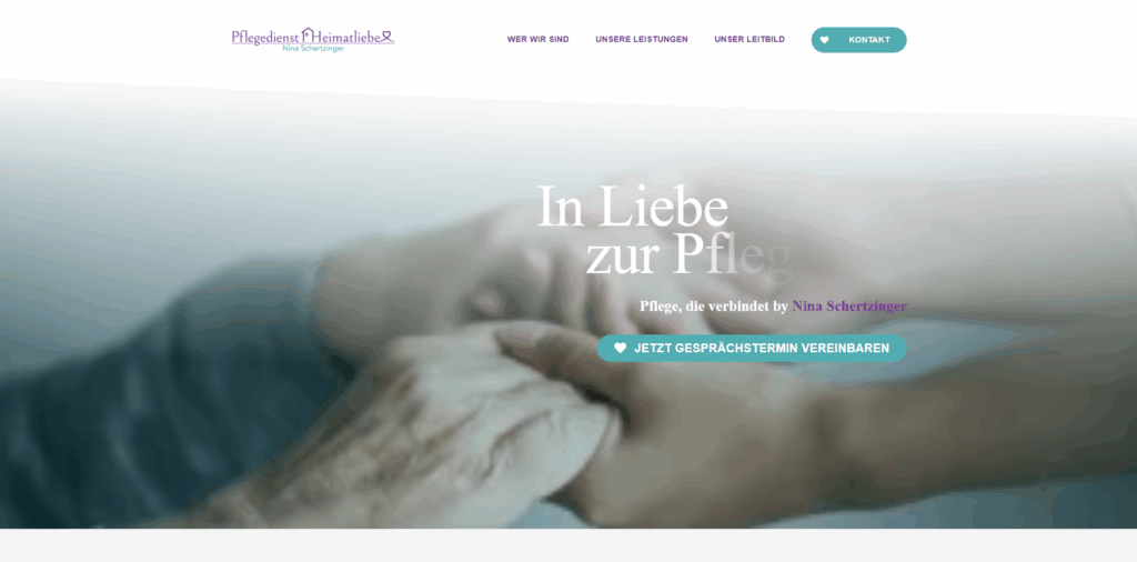 Screenshot - Website Pflegedienst Heimatliebe 